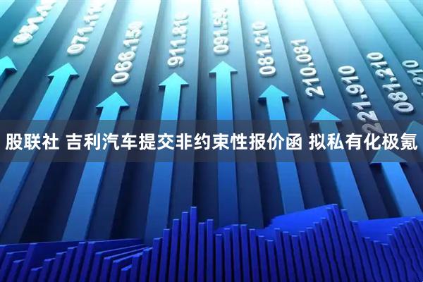 股联社 吉利汽车提交非约束性报价函 拟私有化极氪
