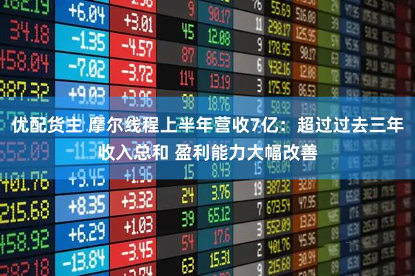 优配货主 摩尔线程上半年营收7亿：超过过去三年收入总和 盈利能力大幅改善