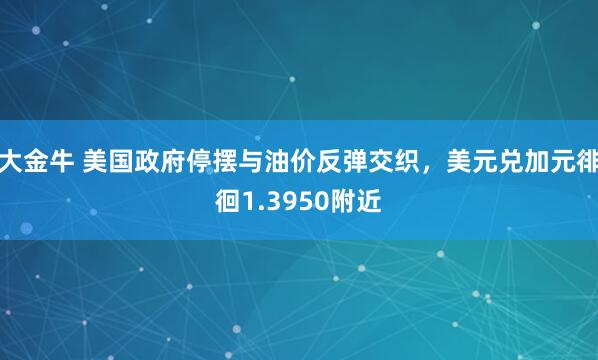 大金牛 美国政府停摆与油价反弹交织，美元兑加元徘徊1.3950附近