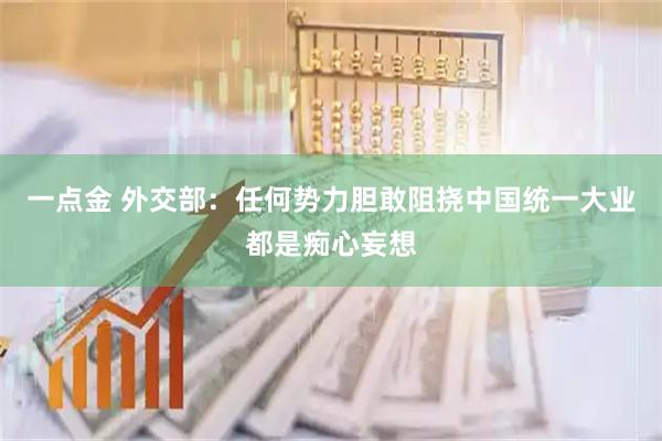 一点金 外交部：任何势力胆敢阻挠中国统一大业都是痴心妄想