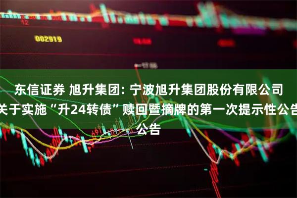 东信证券 旭升集团: 宁波旭升集团股份有限公司关于实施“升24转债”赎回暨摘牌的第一次提示性公告