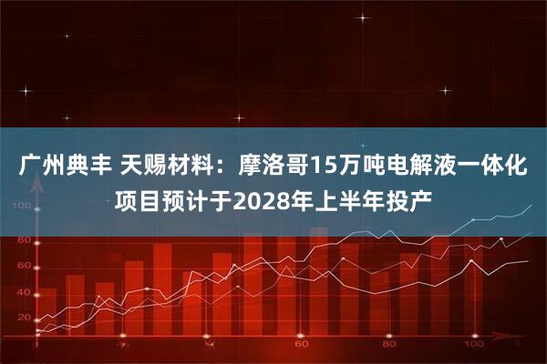 广州典丰 天赐材料:摩洛哥15万吨电解液一体化项目预计于2028年上半年投产