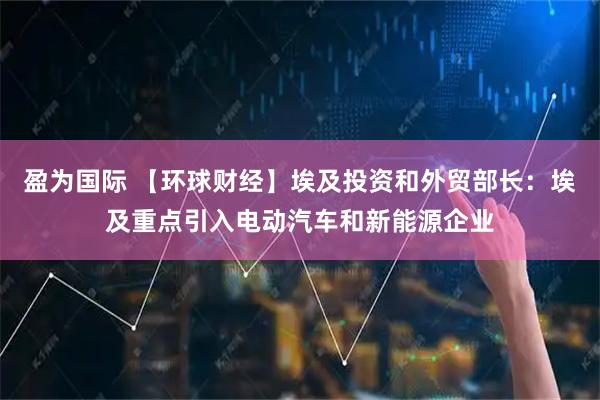 盈为国际 【环球财经】埃及投资和外贸部长:埃及重点引入电动汽车和新能源企业